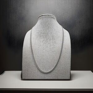 Sterling Silver Curb Chain Necklace Women 16 Inch Silver C Clasp Heavy 9 Grams